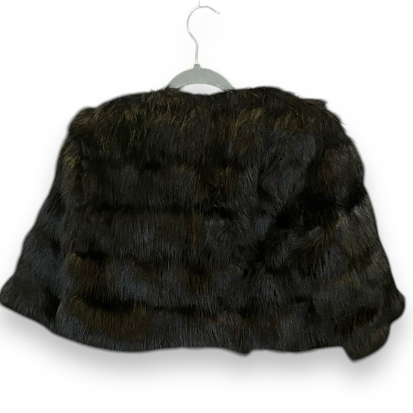 Vince Camuto Black Faux Fur Shrug Jacket Size S - Picture 7 of 8